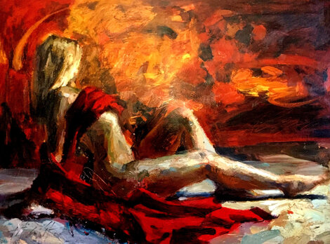 Illumination Embellished Giclee on Canvas  - Huge Limited Edition Print - Henry Asencio