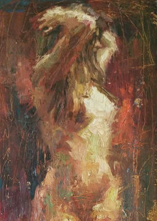 Gold Embrace 2003 40x18 Original Painting - Henry Asencio Gold Embrace 2003 40x18 Original Painting - Henry Asencio