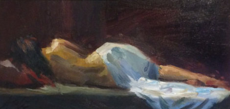 At Rest 2012 10x20 Original Painting - Henry Asencio