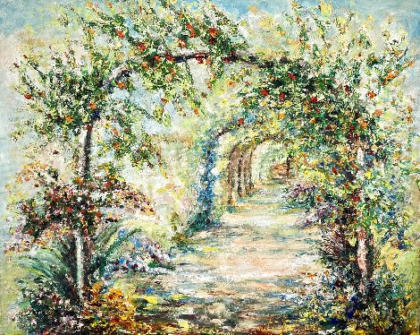Untitled Painting of Arbor in Bloom 24x30 Original Painting - Rita Asfour
