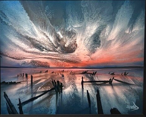 Beautiful Chaos 2023 26x30 Acrylic on Canvas - Signed Twice Original Painting - Ashton Howard