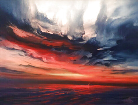 Wind Blown Sun 2024 30x33 Acrylic on Canvas - Signed Twice Original Painting - Ashton Howard