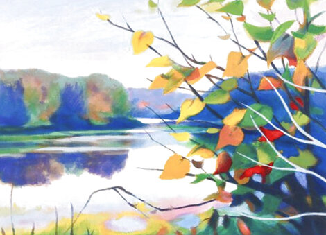 Placid Autumn Lake Limited Edition Print - Tadashi Asoma