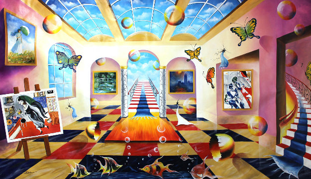 Stairway to the Memory 2017 48x88 Original Painting - Alexander Astahov