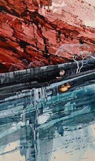 Agua Caminando Watercolor 43x18 Watercolor - Michael Atkinson Agua Caminando Watercolor 43x18 Watercolor - Michael Atkinson