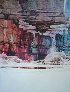 Waterfall 1 And 2, Diptych 1988 59x48 Huge Limited Edition Print - Michael Atkinson