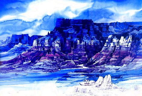 Untitled New Mexico Landscape Watercolor 36x44 - Huge Watercolor - Michael Atkinson