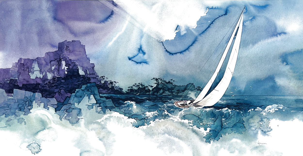 Reaching Sails 1987 Limited Edition Print by Michael Atkinson Reaching Sails 1987 Limited Edition Print by Michael Atkinson