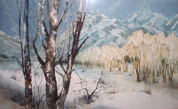 Winter Desert Landscape Watercolor 20x30 Watercolor - Michael Atkinson Winter Desert Landscape Watercolor 20x30 Watercolor - Michael Atkinson