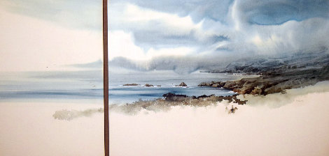 Point Sur Watercolor  1986 36x60 (Big Sur) California Watercolor - Michael Atkinson