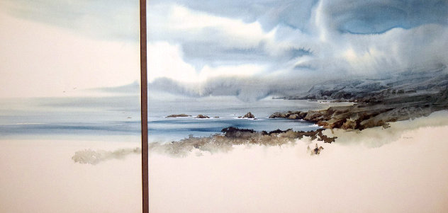 Point Sur Watercolor  1986 36x60 (Big Sur) California Watercolor by Michael Atkinson