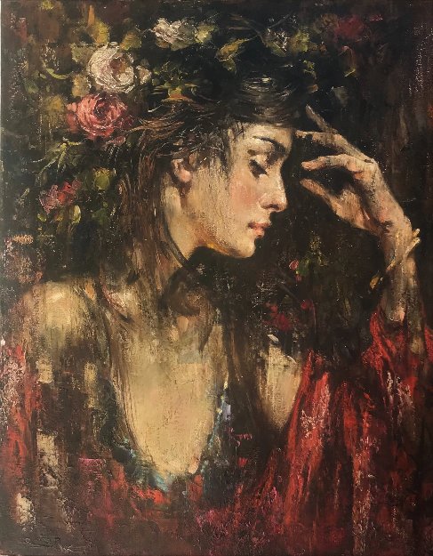 Deep in Thought 2009 20x16 Original Painting - Andrew Atroshenko