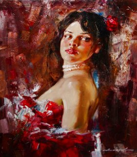 Pearls oil on canvas 2000 33x27 in Original Painting - Andrew Atroshenko Pearls oil on canvas 2000 33x27 in Original Painting - Andrew Atroshenko