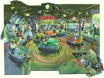 Bumper Cars Limited Edition Print - Daniel Authouart Bumper Cars Limited Edition Print - Daniel Authouart