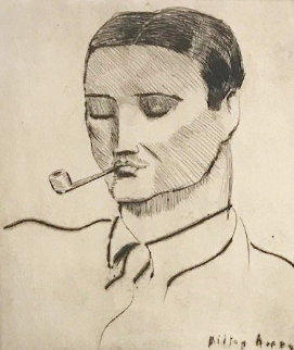 Man With Pipe, Portrait of Vincent Spagna the Artist 1938 Limited Edition Print - Milton Avery Man With Pipe, Portrait of Vincent Spagna the Artist 1938 Limited Edition Print - Milton Avery