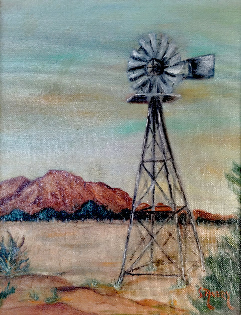  Windmill 1972 14x12 Original Painting by Sally Michel Avery