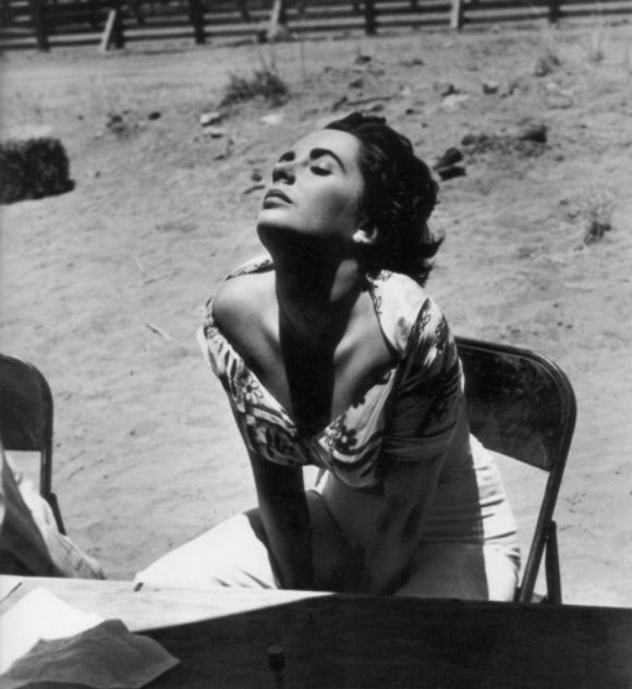 Elizabeth Taylor on the Set of Giant 1955 Photography by Sid Avery