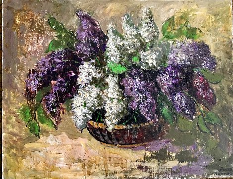 Lilacs 1998 28x22 Original Painting - Laura Avetisyan