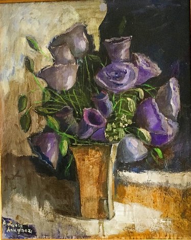 Flowers 21x18 Original Painting - Laura Avetisyan
