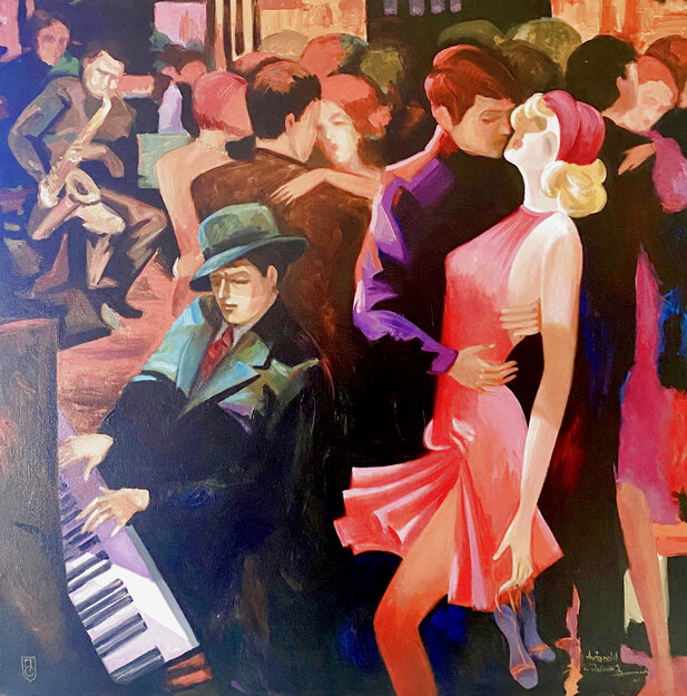 Piano 40x40 - Huge Original Painting - Avtandil Makharoblidze