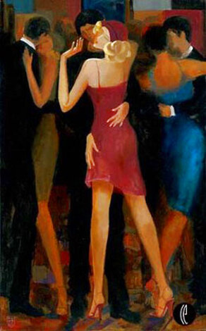 Seductive Embrace 2002 - Framed Giclee on Canvas - Huge 45x28 Limited Edition Print - Avtandil Makharoblidze