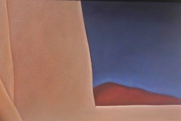 Ranchos Church With Hill No 1 1989 24x34 Original Painting - John Axton Ranchos Church With Hill No 1 1989 24x34 Original Painting - John Axton