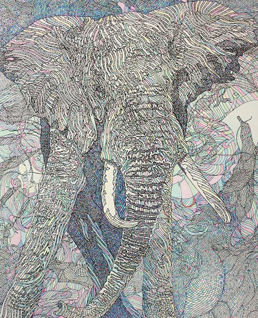Clair De Lune Elephant AP Limited Edition Print by Guillaume Azoulay Clair De Lune Elephant AP Limited Edition Print by Guillaume Azoulay