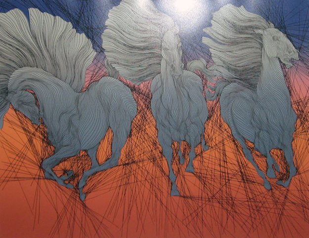 Guillaume Azoulay Preakness Hand Signed 1983 horse race Art Etching Submit Offer