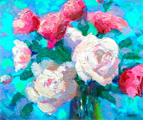 Colorful Bouquet 2015 18x20 Original Painting - Ernie Baber