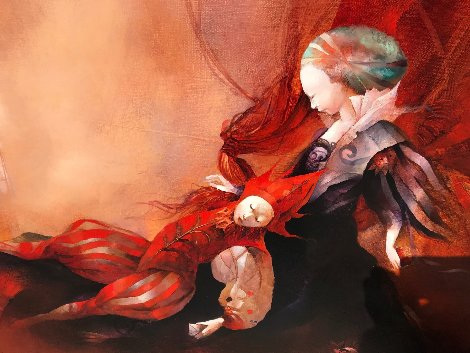 Le Silence Sur Tes Reves (The Silence of Your Dreams) 2001 40x63 Huge Original Painting - Anne Bachelier