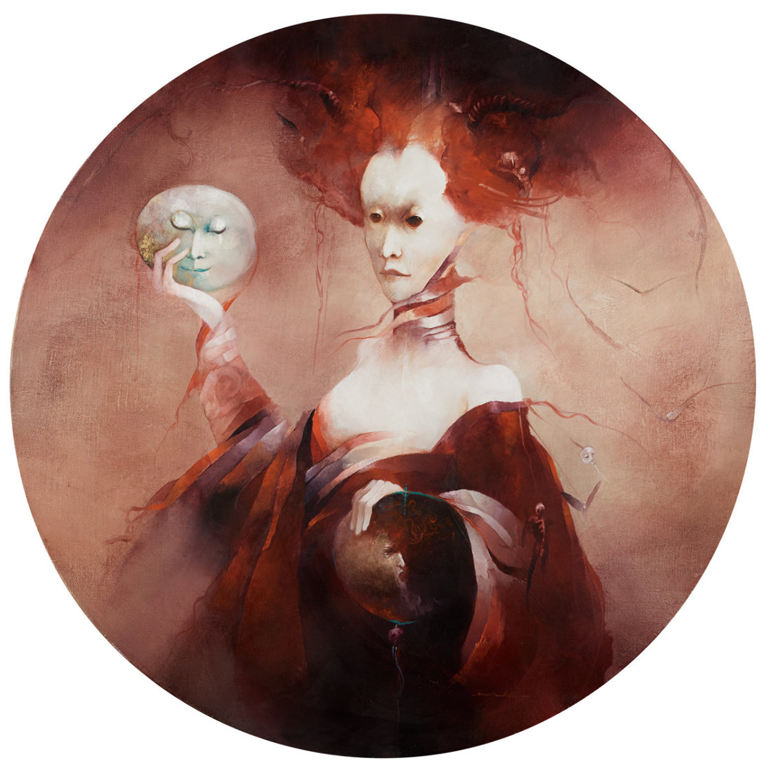 Judith 2001 43x43 Huge Original Painting by Anne Bachelier Judith 2001 43x43 Huge Original Painting by Anne Bachelier