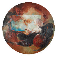 l'Ange Au Sablier 2004 43x43 Huge Original Painting by Anne Bachelier - 1 l'Ange Au Sablier 2004 43x43 Huge Original Painting by Anne Bachelier - 1