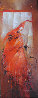 L Oiseau Cardinal: Cardinal Bird 2005 Original Painting by Anne Bachelier - 0