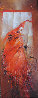 L Oiseau Cardinal: Cardinal Bird 2005 Original Painting by Anne Bachelier - 4