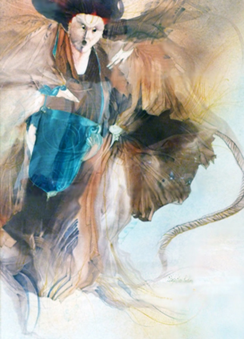 Untitled Watercolor 39x27 Original Painting by Anne Bachelier