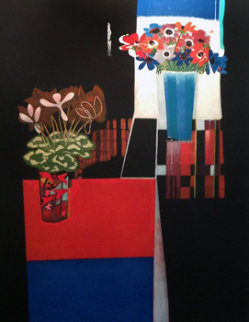 Anemone And Cyclamen 2000 Limited Edition Print - Walter Bachinski Anemone And Cyclamen 2000 Limited Edition Print - Walter Bachinski