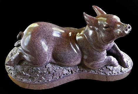 Pig  Bronze Sculpture 1999 36 in Sculpture - Gerald Balciar