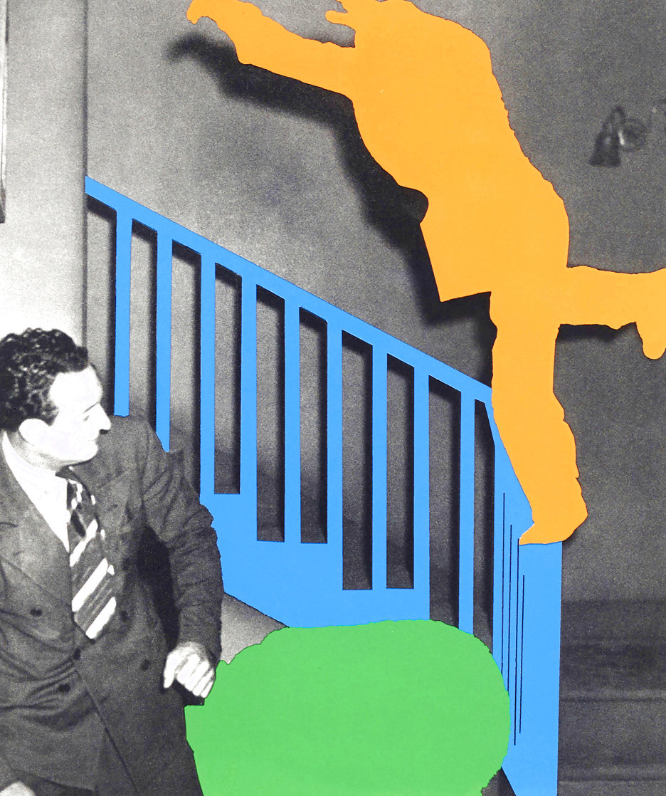 Two Figures: One Leaping (Orange); One Reacting (With Blue and Green) 2005 Limited Edition Print by John Anthony Baldessari