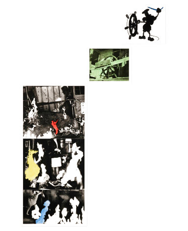 Helmsmen (With Various Fires) AP Triptych 1990 - Huge Mural Size Limited Edition Print - John Anthony Baldessari