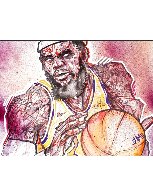 Lebron James 2019 Embellished  Limited Edition Print by Johnathan Ball - 1