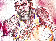 Lebron James 2019 Embellished  Limited Edition Print by Johnathan Ball - 0
