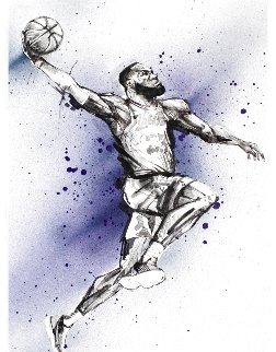 Lebron Dunk 2019 Embellished Limited Edition Print - Johnathan Ball Lebron Dunk 2019 Embellished Limited Edition Print - Johnathan Ball