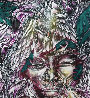 Woman with Leaves and Feathers 44x32 - Huge Original Painting by Johnathan Ball - 2