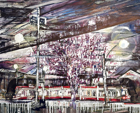 Street Car Loop 38x48 - Huge Original Painting - Johnathan Ball