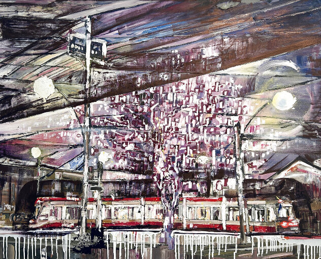 Street Car Loop 38x48 - Huge Original Painting by Johnathan Ball