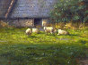 Pastoral Dutch Landscape with Windmill 2007 24x36 Original Painting by Simon Balyon - 2
