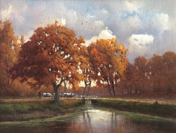 Autumn Afternoon 17x20 Original Painting - Andre Balyon