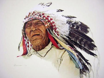 A Crow Indian 1977 Limited Edition Print - James Bama A Crow Indian 1977 Limited Edition Print - James Bama