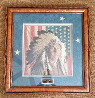 Chester Medicine Crow With His Father's Flag 1972 Limited Edition Print by James Bama - 1 Chester Medicine Crow With His Father's Flag 1972 Limited Edition Print by James Bama - 1