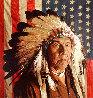 Chester Medicine Crow with His Father's Flag 1972 Limited Edition Print by James Bama - 0